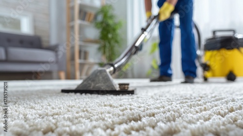 Professional Carpet Cleaning Service Expertly Restoring a Shaggy Floor