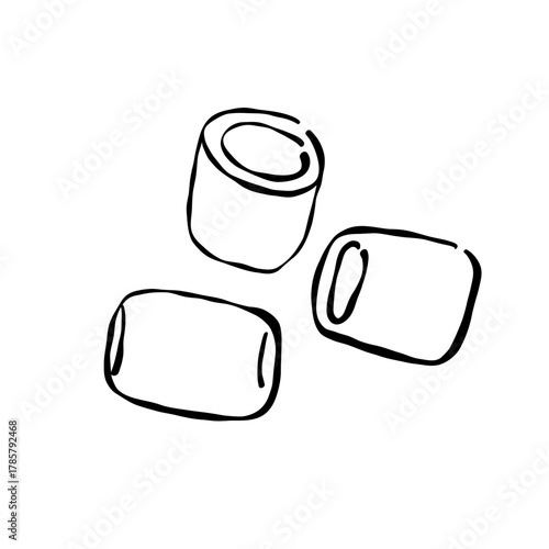 Pet snacks. Line illustration cookies for animals. Healthy snack for pets. Treats for cats and dogs.