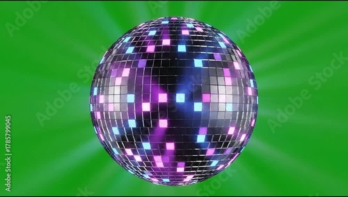 Disco Ball Rotating Slowly on Green Screen 4k Stock Video