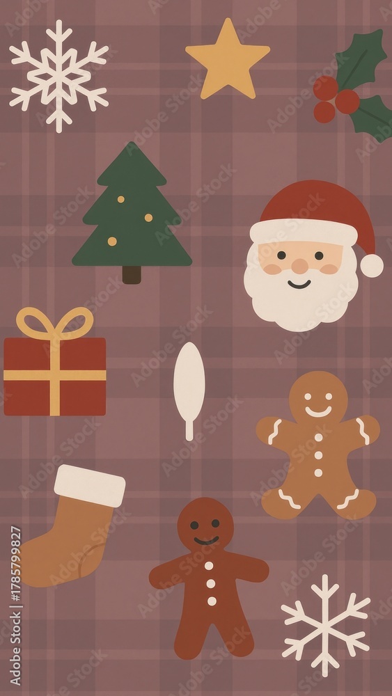 Fototapeta premium Festive Christmas-themed mobile wallpaper.