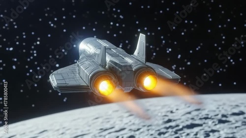 Gen Turbo plane soaring over the moon in a unique flight showcase with stunning visuals and vibrant colors