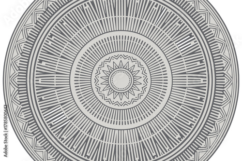 Circular ornamental design element decorative vector mandala pattern isolated on white background