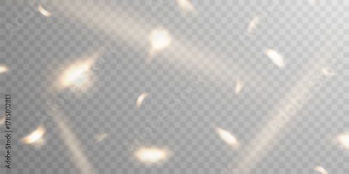 Light effect and zigzag ribbon falling from above on beam, swirl vector.