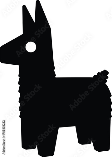 Llama piñata silhouette vector image for party decoration and design eps