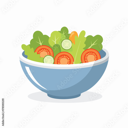 Fresh and Healthy Garden Salad in a Blue Bowl, A Vibrant and Delicious Meal Option