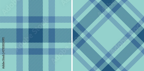 Classic plaid pattern in soothing blue and turquoise hues. Versatile textile design ideal for backgrounds, apparel, and creative projects with a touch of elegance.