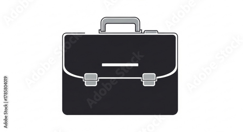 Modern black briefcase, representing business, professionalism, and corporate style in a sleek design