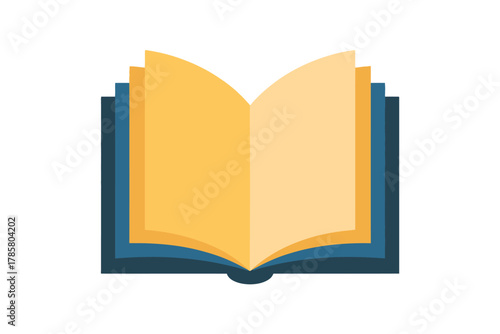 Open book vector illustration flat design graphic element isolated on white background for education and reading concepts
