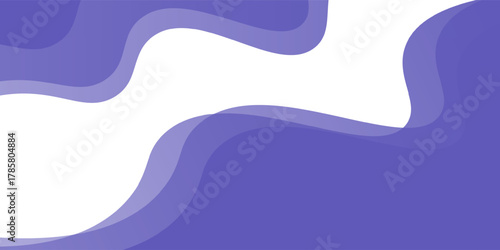 Simple purple geometric business banner design. Creative banner design with wave shapes on white background for template. Simple horizontal banner trending vector