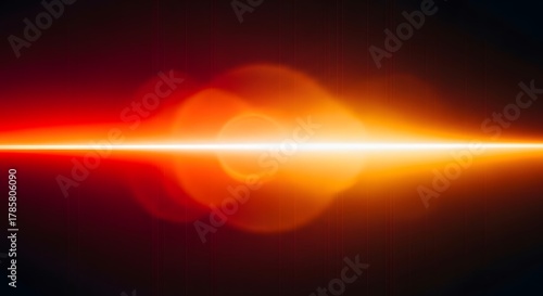 Wallpaper Mural Abstract Horizontal Light Beam with Soft Orange and Red Bokeh Effects on Dark Background Torontodigital.ca