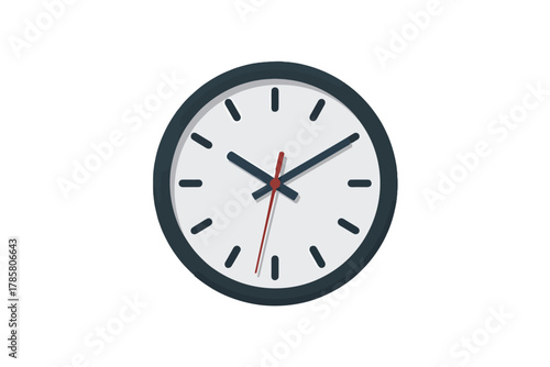 Classic wall clock illustration showing time with hour minute and second hands isolated vector graphic for business and time management concepts