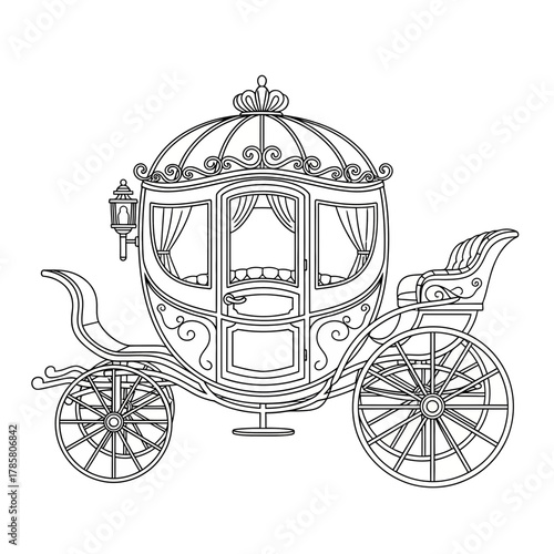 Elegant Royal Carriage Silhouette Vector Illustration