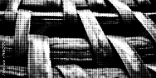 Grunge halftone gradient background. Faded grit noise texture. White and black sandy wallpaper. Retro pixelated backdrop. Anime or manga style comic overlay