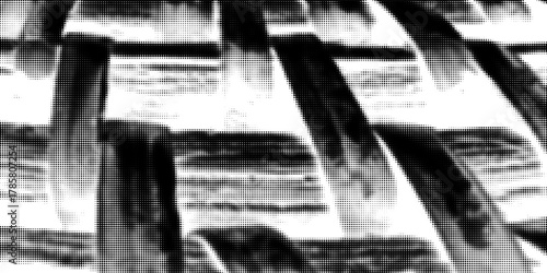 Grunge halftone gradient background. Faded grit noise texture. White and black sandy wallpaper. Retro pixelated backdrop. Anime or manga style comic overlay