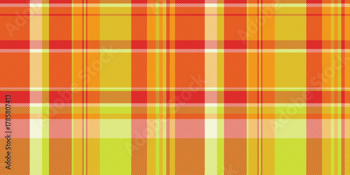 Loft check pattern tartan, top plaid texture fabric. Cut out textile background vector seamless in red and lime colors.