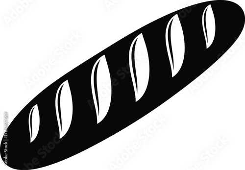 Baguette bread vector illustration french bread bakery loaf food icon eps silhouette