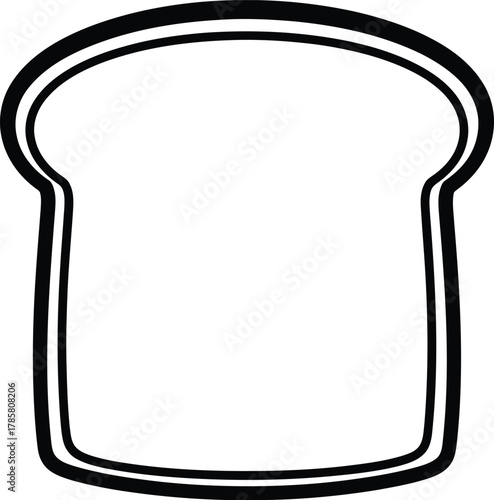 Isolated slice of bread outline vector illustration white background eps silhouette