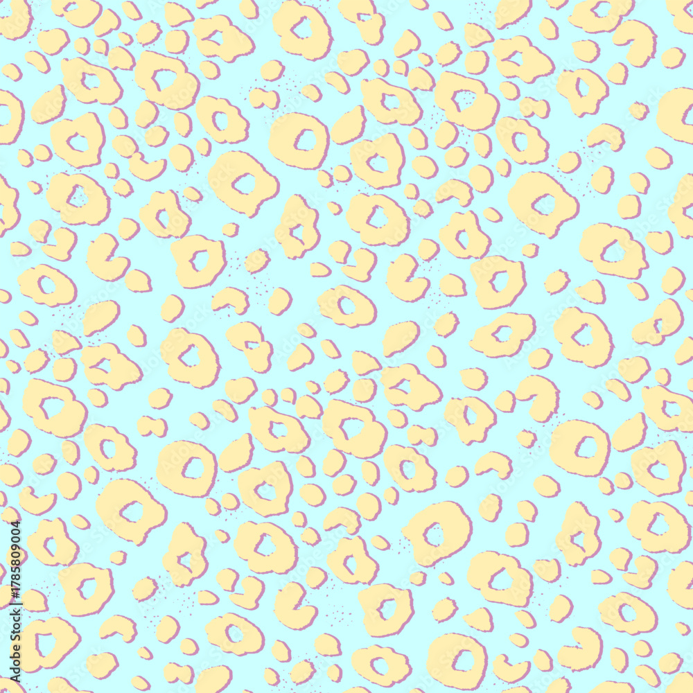 Fototapeta premium Animal Skin Rug. Colorful Safari Skin. Leopard Pattern Illustration. Bright Cream Texture Fur Texture Cheetah. Animal Print Text. Colored Texture.