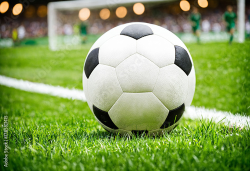 close-up of a soccer ball o...