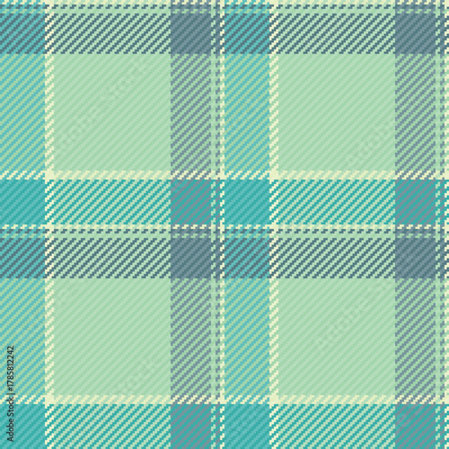 Smooth pattern tartan textile, various vector fabric texture. Magazine background check plaid seamless in light and teal colors.