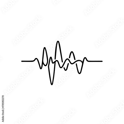 Abstract undulating line graphic symbolizing a dynamic pulse, sound wave, or vital energy, perfect for technology, health, or auditory design concepts