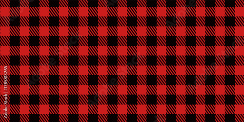 Red and Black Lumberjack Buffalo Plaid Seamless Pattern