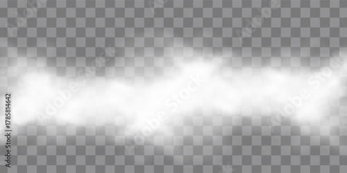 Fog or smoke isolated transparent special effect. White vector cloudiness, mist or smog background. PNG. Vector illustration