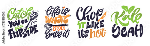 Funny hand drawn doodle lettering quote about cooking. Lettering for t-shirt design, mug print, bag print, clothes fashion. 100% hand drawn vector image.