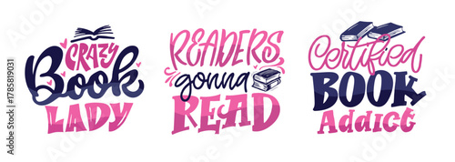 Funny hand drawn doodle lettering quote about reading and books. Lettering for t-shirt design, mug print, bag print, clothes fashion. 100% hand drawn vector image.
