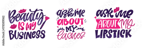 Glamour hand drawn doodle lettering quote about beauty. Lettering for t-shirt design, mug print, bag print, clothes fashion. 100% hand drawn vector image.