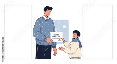 End of Semester Certificate A Father's Gift to His Son, a Symbol of Achievement and Care