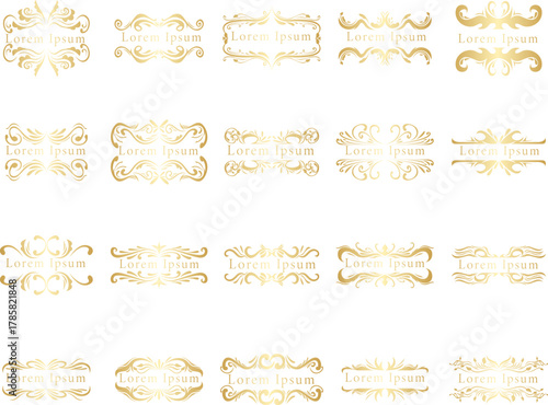 Vintage ornamental Logo element set. Includes of royal, badge, emblem, label, and More. Vector flat color collection