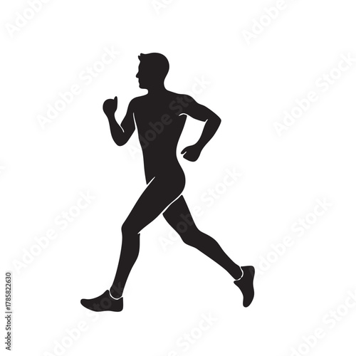 Marathon Running Silhouette Illustration – Traceable Marathon Runner Vector