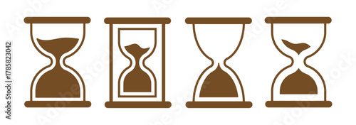 sand clock icon isolated on transparent background. Modern and editable sand clock icon. Hourglass symbol. Flat vector graphic design elements.