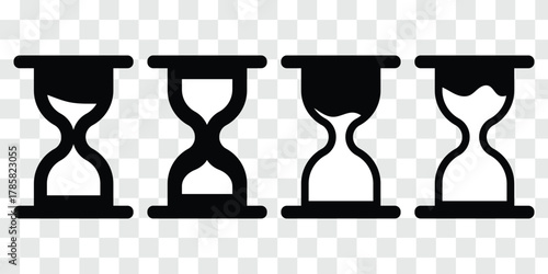Sand watch icon set . Hourglass symbol. Modern and editable sand clock icon. 
