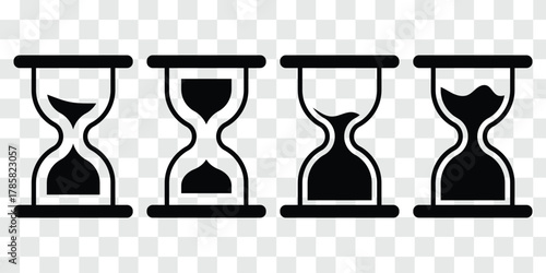 Sand watch icon set . Hourglass symbol. Modern and editable sand clock icon. 