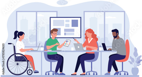 Workplace Diversity and Inclusion Meeting. Team Collaboration in Office.