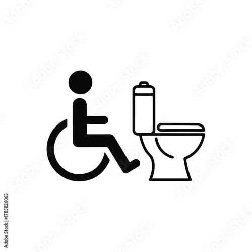 Accessibility Icon Accessible Toilet Symbol for Public Restroom Facilities and Inclusive Design