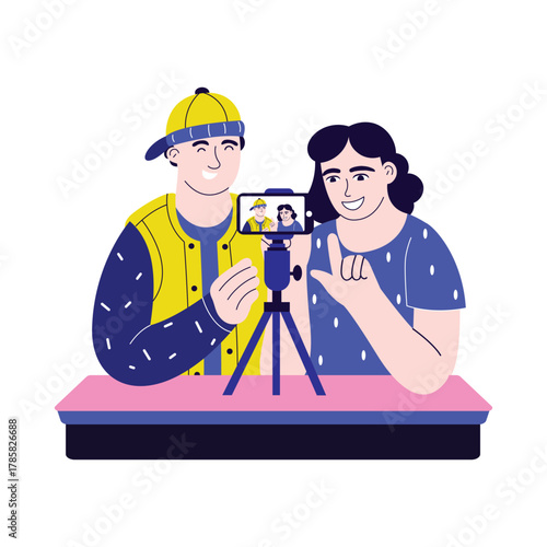 Checking and selecting best captured moments for publication Illustration
