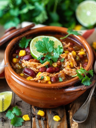 Savoring the rich flavors of vibrant Mexican Tamale soup with fresh garnishes
