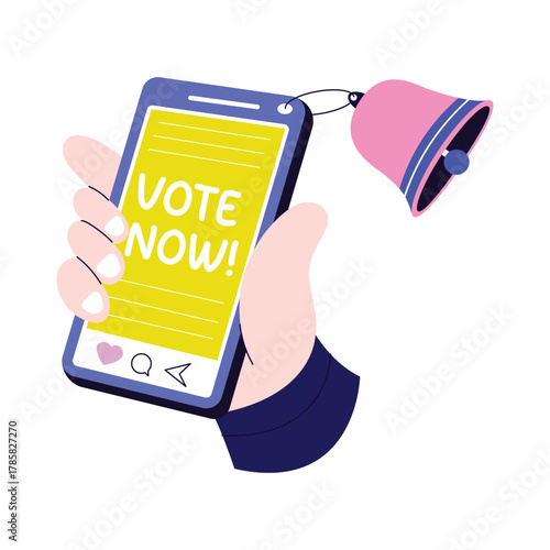 Participating in digital polls and decision-making processes Illustration
