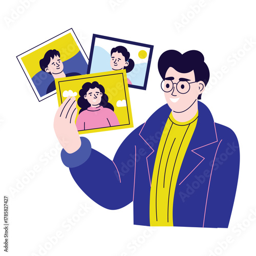 Uploading and distributing pictures across social networks Illustration
