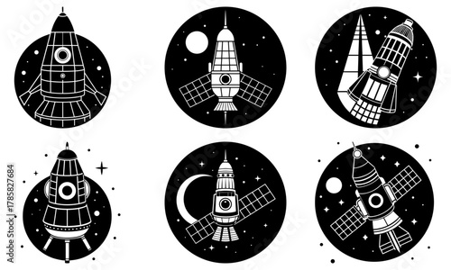 Explore space with these cool space icons, perfect for science projects, astronomy clubs, or designing futuristic themes, originally a scalable vector graphic