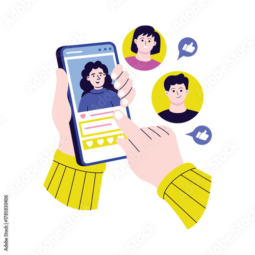 Responding quickly to online messages and comments Illustration

