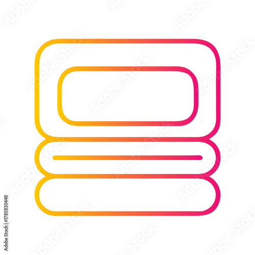 a flat gradient outline icon of a blanket for web and graphic design