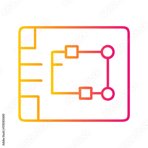 Free Download a flat gradient outline icon of a circuit diagram for web and graphic design - GFXLoad