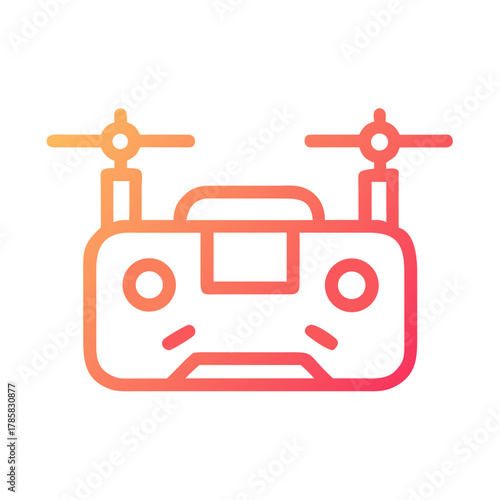 a flat gradient outline icon of a drone controller for web and graphic design