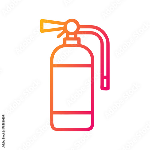 a flat gradient outline icon of a fire extinguisher for web and graphic design