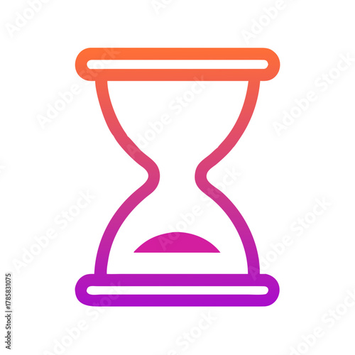 a flat gradient outline icon of a hourglass for web and graphic design