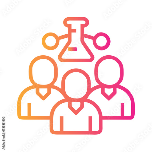 a flat gradient outline icon of a medical research for web and graphic design